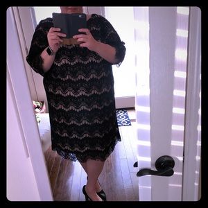 Jessica Howard Lace Black Dress Plus Size  (24W)